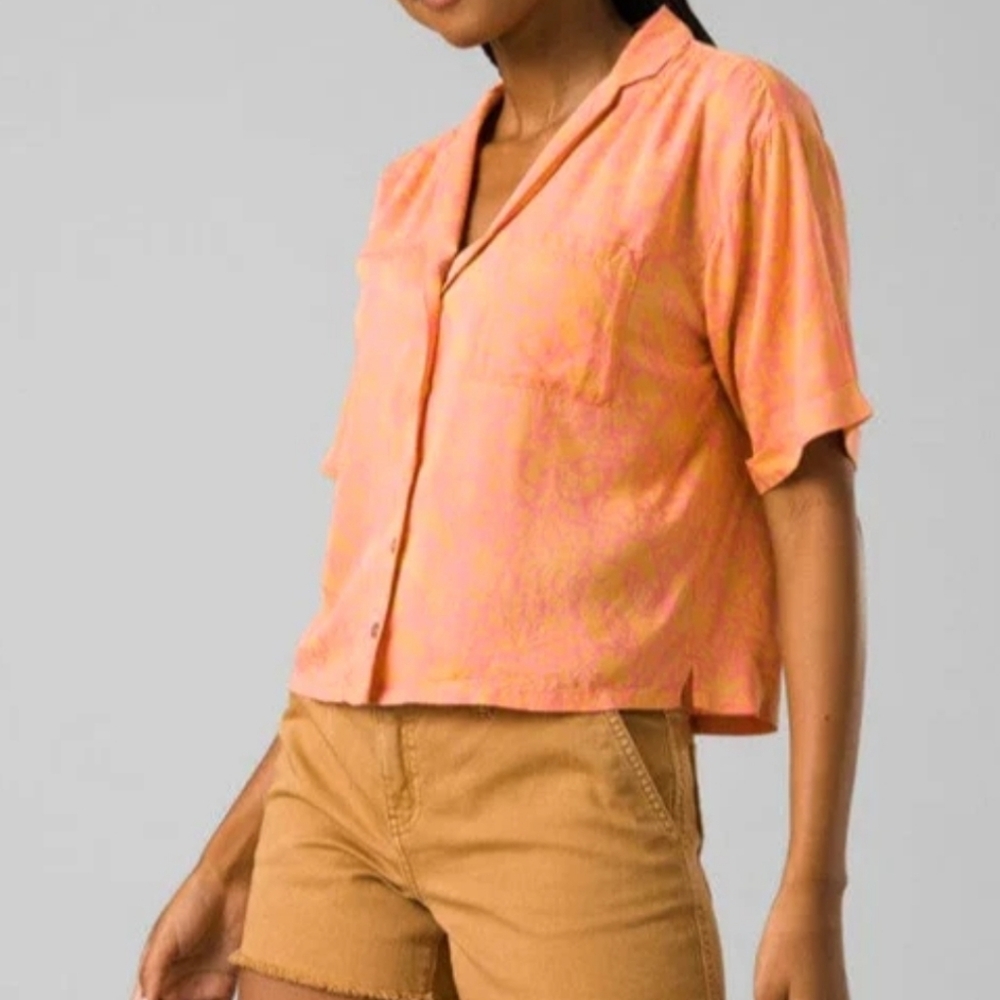 prAna Iguala Top in orange Sz XS